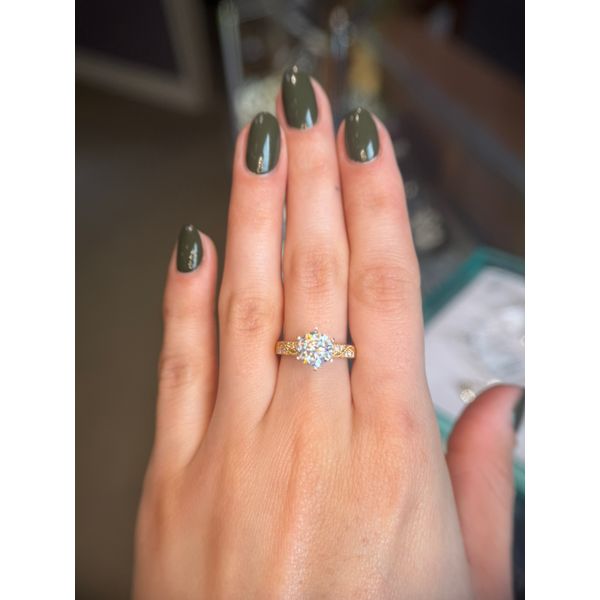 14k Yellow Gold Milgrain Semi Mount w/ 0.12cttw Dia Sz 7 Image 2 Conti Jewelers Endwell, NY