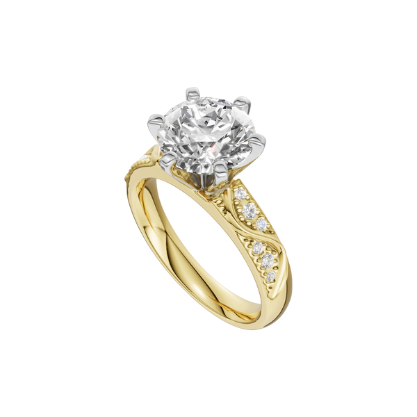 14k Yellow Gold Milgrain Semi Mount w/ 0.12cttw Dia Sz 7 Conti Jewelers Endwell, NY