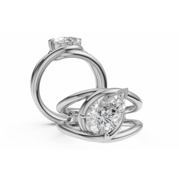 14k WG Pear Shaped Solitaire Bypass Semi Mount Conti Jewelers Endwell, NY