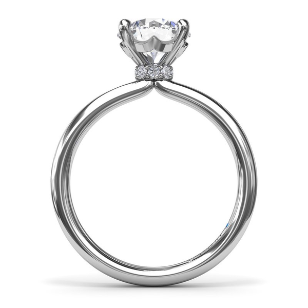 14k White Gold 0.04cttw Dia Hidden Collar Semi Mount Sz 7 Image 2 Conti Jewelers Endwell, NY