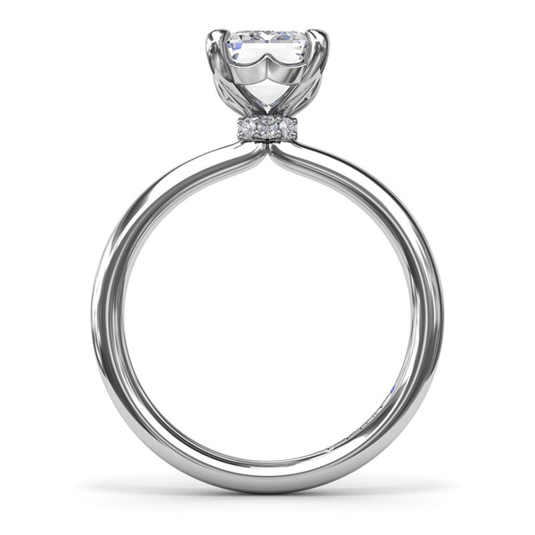 14k White Gold 0.05cttw Diamond Hidden Collar Semi Mount Sz 7 Image 2 Conti Jewelers Endwell, NY