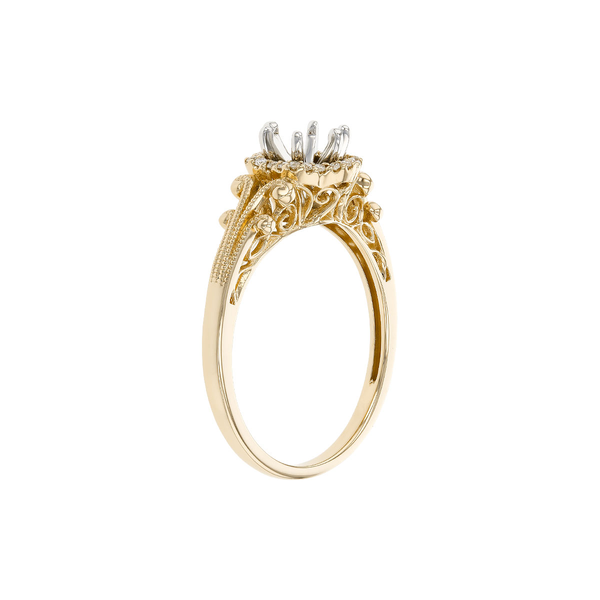 14k  YG 0.08cttw Dia Halo Vine Semi Mount Image 2 Conti Jewelers Endwell, NY