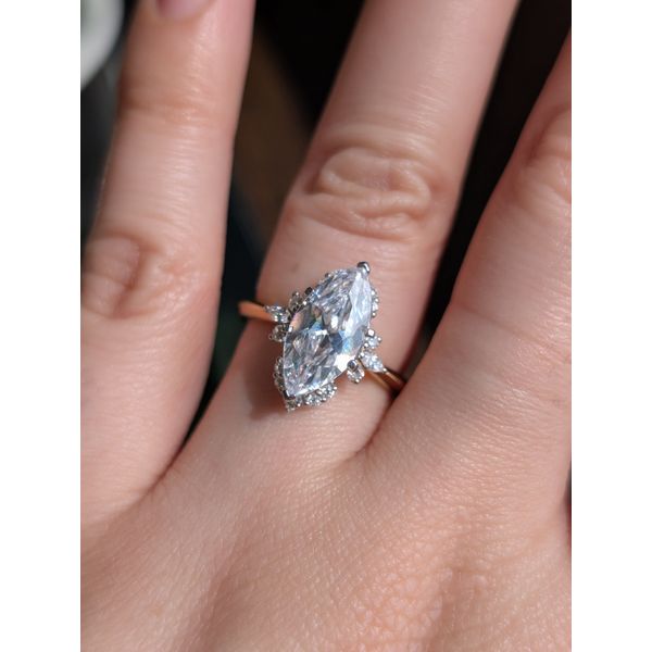 14k Two Toned Marquise 0.25cttw Diamond Halo Semi Mount Image 2 Conti Jewelers Endwell, NY