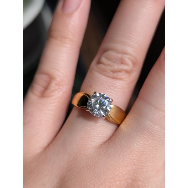 14k Two toned 0.06cttw Diamond Hidden Halo Semi Mount Image 2 Conti Jewelers Endwell, NY