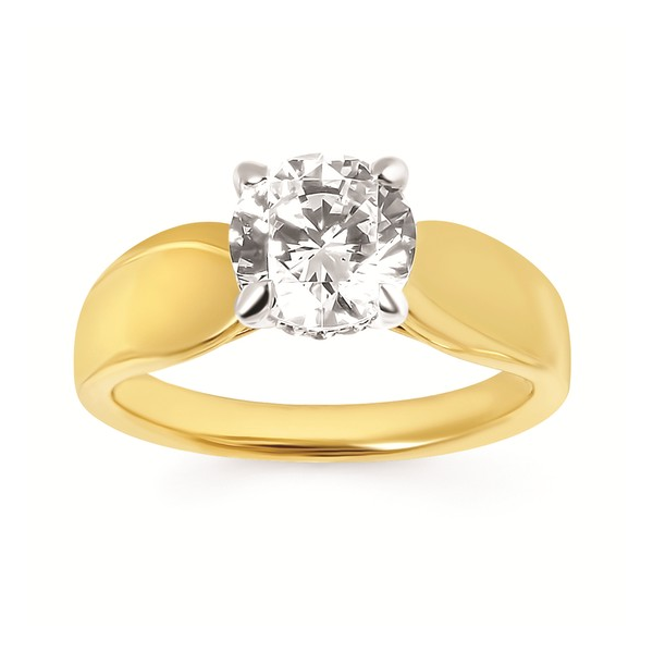 14k Two toned 0.06cttw Diamond Hidden Halo Semi Mount Conti Jewelers Endwell, NY