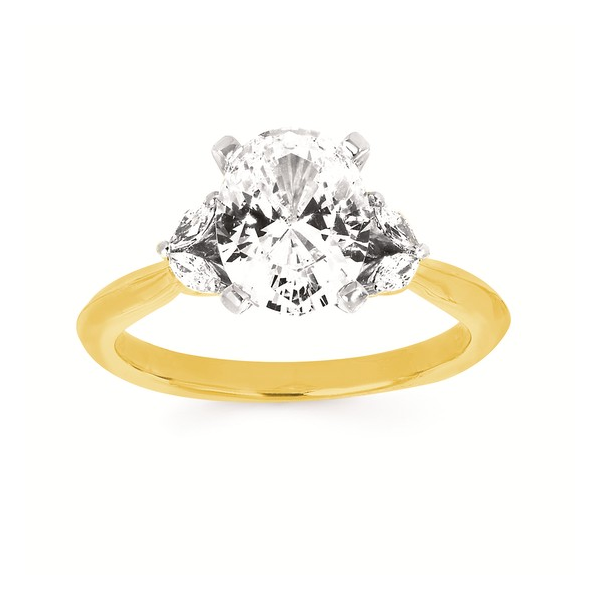 14k Two Toned 0.2cttw Diamnd Four Marquise Side Stones Semi Mount Conti Jewelers Endwell, NY