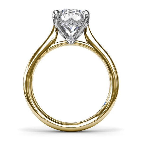 14k Two Toned 0.06cttw Diamond Semi Mount Hidden Halo Image 2 Conti Jewelers Endwell, NY