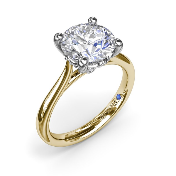 14k Two Toned 0.06cttw Diamond Semi Mount Hidden Halo Conti Jewelers Endwell, NY