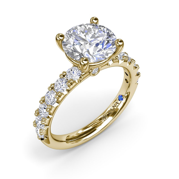 14k Two Toned 0.7cttw Diamond Pave Semi Mount Engagement Ring Image 2 Conti Jewelers Endwell, NY