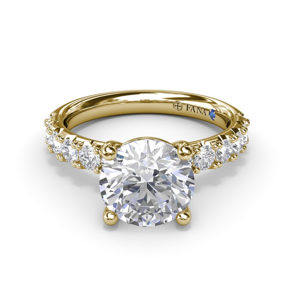 14k Two Toned 0.7cttw Diamond Pave Semi Mount Engagement Ring Conti Jewelers Endwell, NY