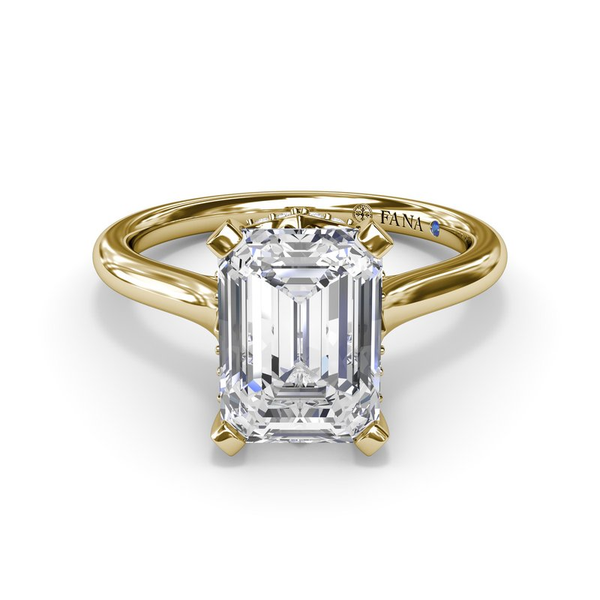 14k Yellow Gold 0.09cttw Diamond Hidden Halo Semi Mount Engagement Ring Conti Jewelers Endwell, NY
