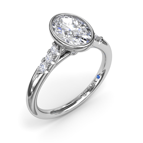 14k White Gold 0.16cttw Diamond Semi Mount Bezel Engagement Ring Image 2 Conti Jewelers Endwell, NY