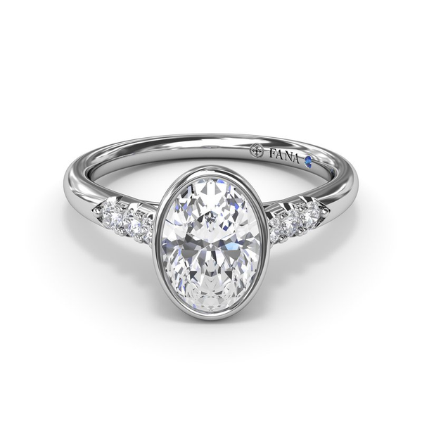 14k White Gold 0.16cttw Diamond Semi Mount Bezel Engagement Ring Conti Jewelers Endwell, NY