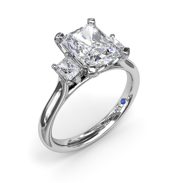 14k White Gold Three-Stone Diamond Semi-Mount Ring 0.30ctw Image 2 Conti Jewelers Endwell, NY