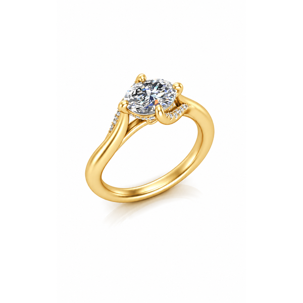 .13 Ctw. Diamond Bypass East-West Marquis Engagement Ring in 14k Yellow Gold Conti Jewelers Endwell, NY