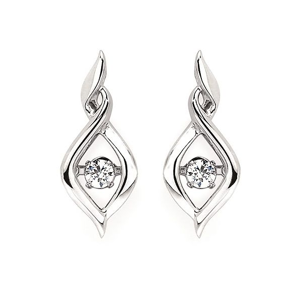 Shimmering Diamonds® Spiral Tear Drop Earrings In Sterling Silver With 1/10 Ctw. Diamonds Image 2 Conti Jewelers Endwell, NY