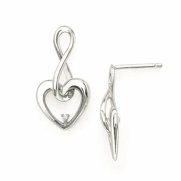 Diva Diamonds® Heart Earrings In Sterling Silver With .01 Ctw. Diamonds Conti Jewelers Endwell, NY