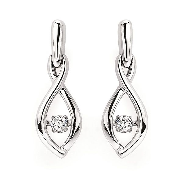 Shimmering Diamonds® Dangling Infinity Earrings In Sterling Silver With 1/10 Ctw. Diamonds Image 2 Conti Jewelers Endwell, NY