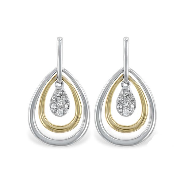 14k Two-ToneTeardrop Earrings Conti Jewelers Endwell, NY