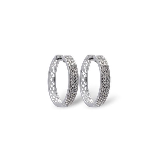 .48ct tw. Diamond Triple-Row Hoop Earrings in 14k White Gold Conti Jewelers Endwell, NY