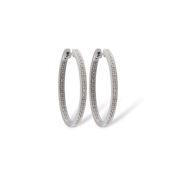 .24ct tw. Diamond Inside-Out Hoop Earrings in 14k White Gold Conti Jewelers Endwell, NY