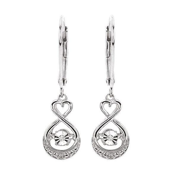 Shimmering Diamonds® Heart Drop Earrings With .02 Ctw. Diamonds In Sterling Silver Image 2 Conti Jewelers Endwell, NY