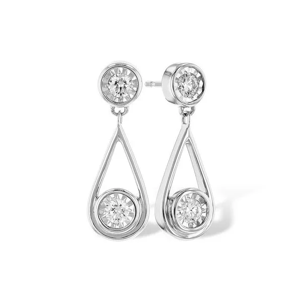 1/2 CT. T.W. Diamond Pendulum Drop Earrings in 14K Gold Conti Jewelers Endwell, NY