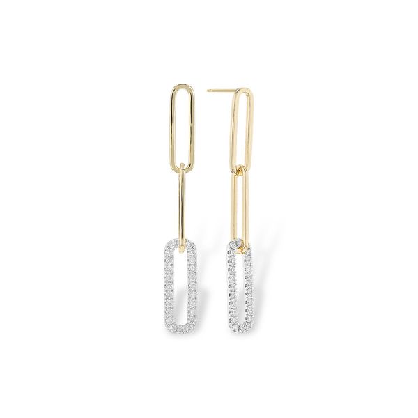 1/2cttw Diamond Paperclip Drop Earrings in 14k Gold Conti Jewelers Endwell, NY