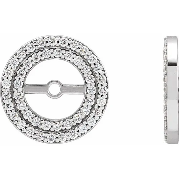 14k White Gold Diamond Earring Jackets Conti Jewelers Endwell, NY
