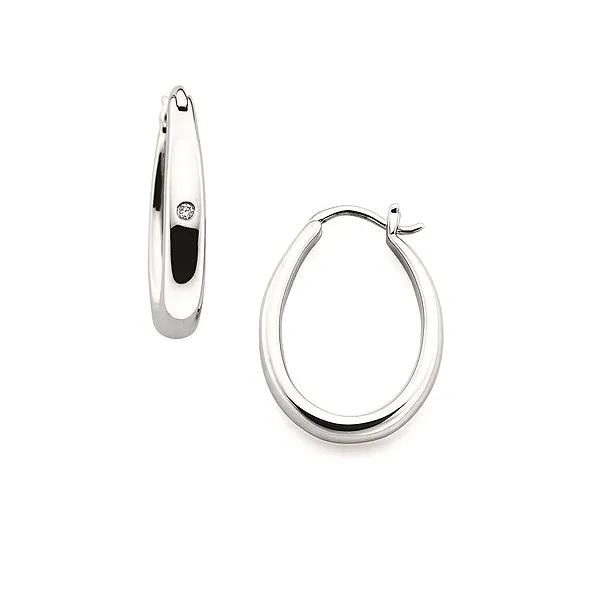 .02cttw Diamond Hoop Earrings in Sterling Silver Conti Jewelers Endwell, NY