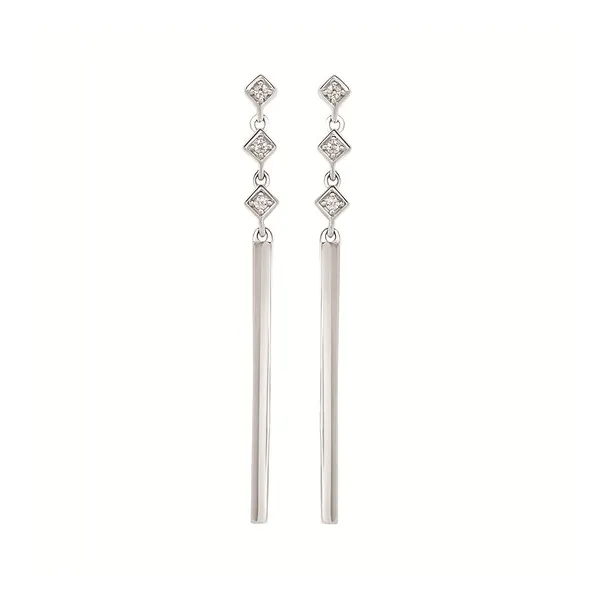 .05 Ctw. Diamond Dangle Earrings In Sterling Silver Conti Jewelers Endwell, NY