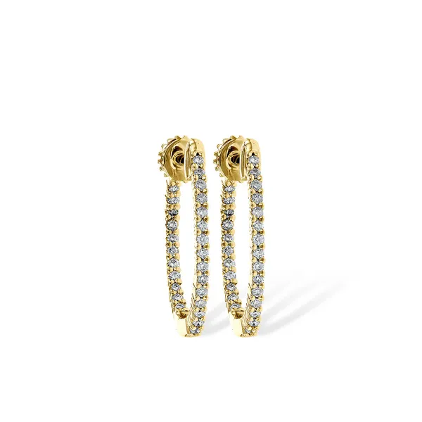 Diamond Hoop Earrings 1/4ct. tw. 14K Yellow Gold Conti Jewelers Endwell, NY