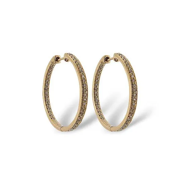 1/4 Ctw. Diamond Hoop Earrings in 14k Yellow Gold Conti Jewelers Endwell, NY
