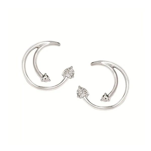 .01 Ctw. Diamond Swirl Earrings In Sterling Silver Conti Jewelers Endwell, NY