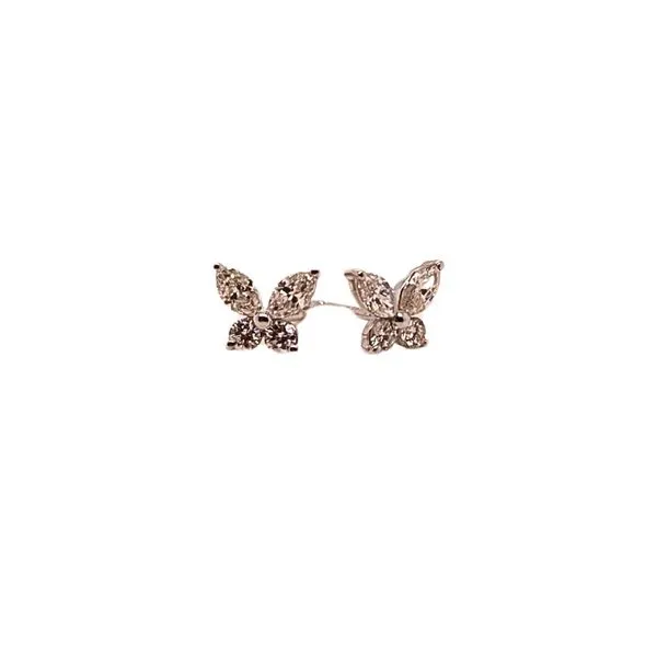 1/2 Ctw. Diamond Butterfly Stud Earrings in 14k White Gold Conti Jewelers Endwell, NY