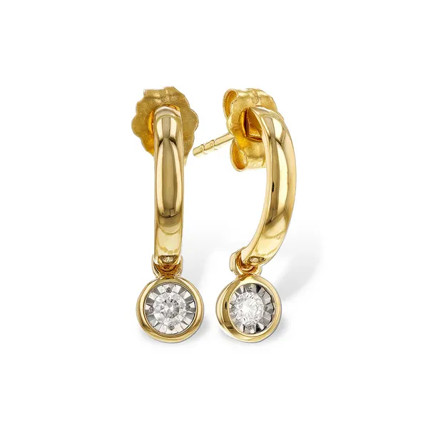 1/10th cttw Diamond Hoop Earrings in 14k Yellow Gold Conti Jewelers Endwell, NY