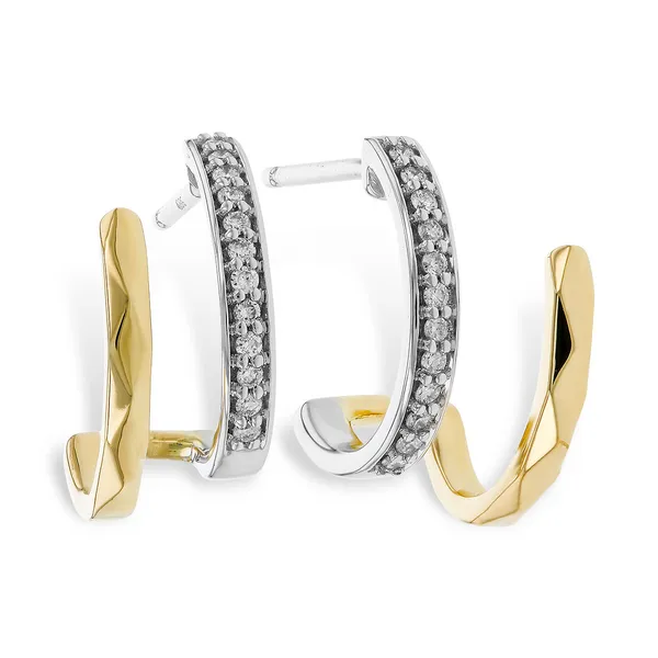 .12 cttw Diamond Hoop Earrings in 14k Yellow Gold Conti Jewelers Endwell, NY