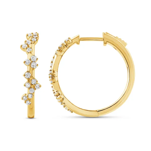 14k Yellow Gold 1/3cttw Diamond Scatter Hoops Conti Jewelers Endwell, NY