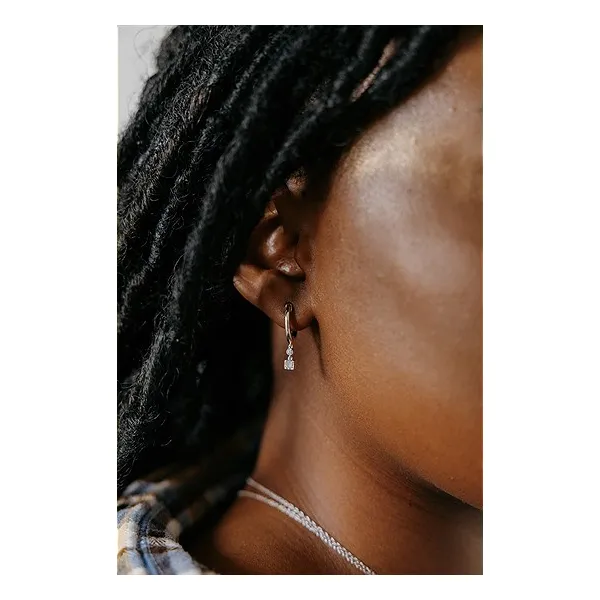 0.1 cttw. Diamond Huggie Drop Earrings in Sterling Silver Image 3 Conti Jewelers Endwell, NY