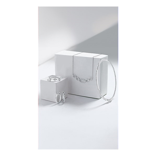 1/5 Ctw. Diamond Baguette & Round Hoop Earrings In Sterling Silver Image 2 Conti Jewelers Endwell, NY