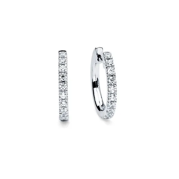 14k White Gold 0.2cttw Diamond Hoops Conti Jewelers Endwell, NY