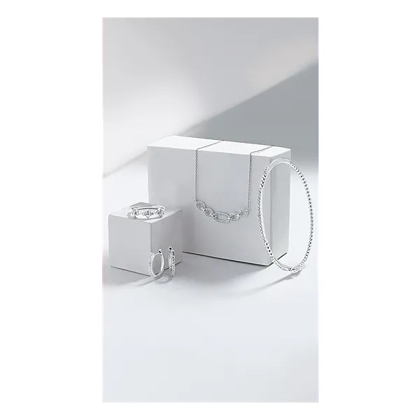 1/5 Ctw. Diamond Baguette & Round Hoop Earrings In Sterling Silver Image 2 Conti Jewelers Endwell, NY