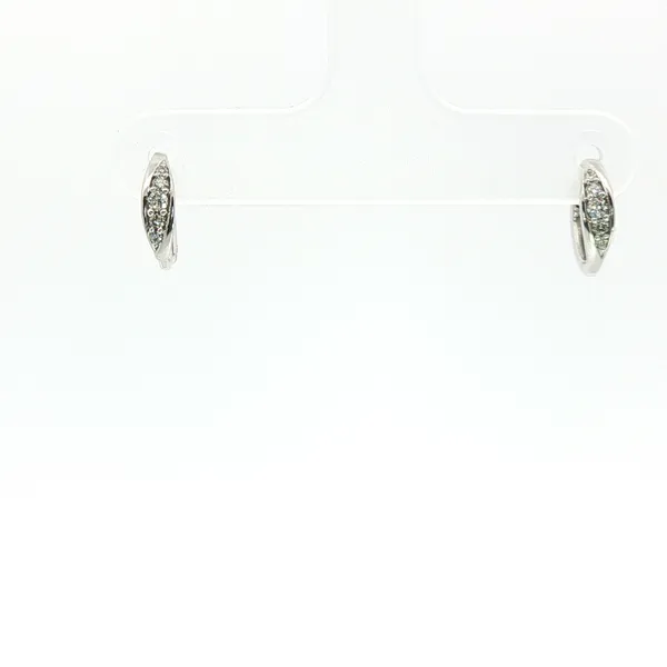 14k White Gold 0.1cttw Diamond Curve Earrings Conti Jewelers Endwell, NY