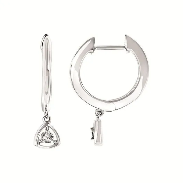.01 Ctw. Diamond Hoop Earrings In Sterling Silver Conti Jewelers Endwell, NY