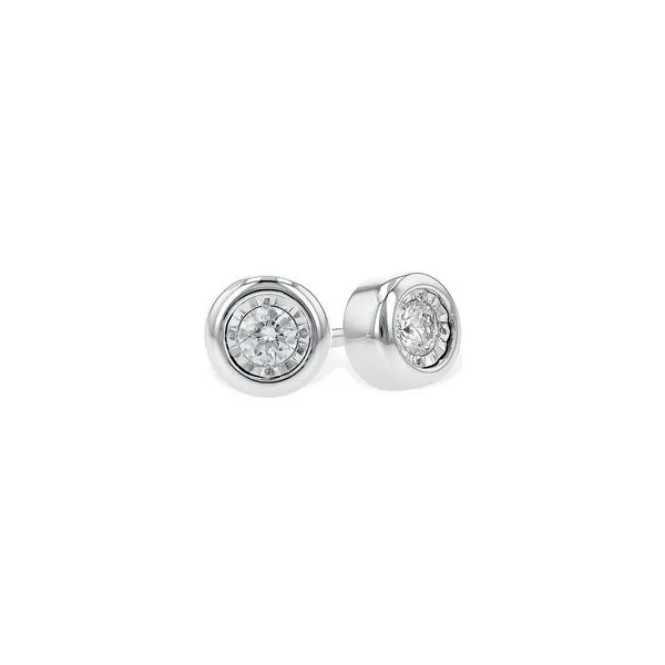 .10cttw Bezel-Set Diamond Stud Earrings in 14k White Gold Conti Jewelers Endwell, NY