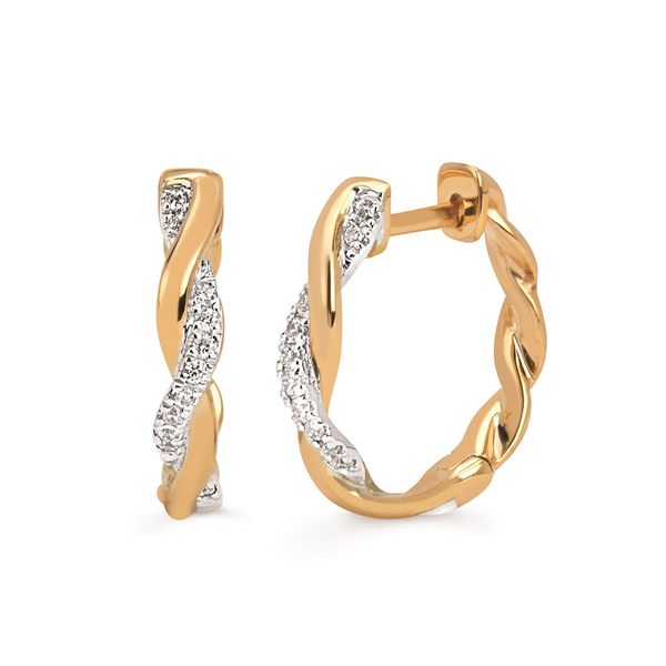1/10 Ctw Braided Hoop Earrings In 14K Gold Conti Jewelers Endwell, NY
