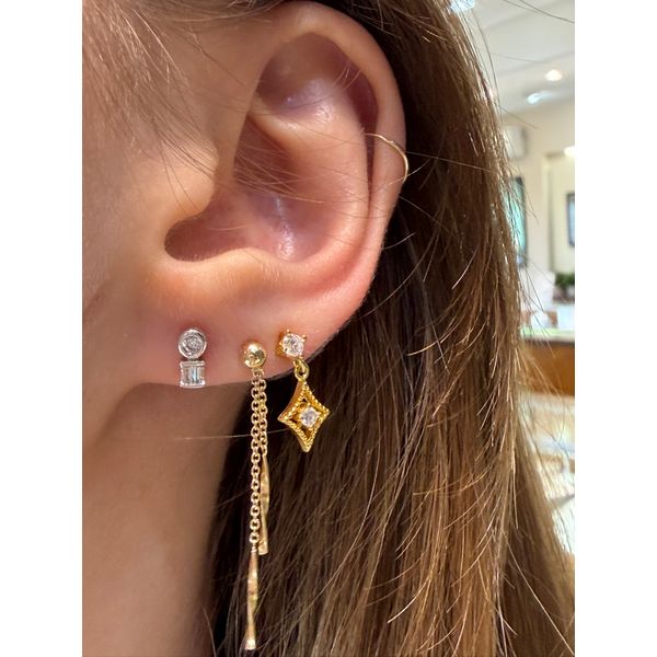 SS 0.1cttw Round & Emerald Dia Studs Image 2 Conti Jewelers Endwell, NY