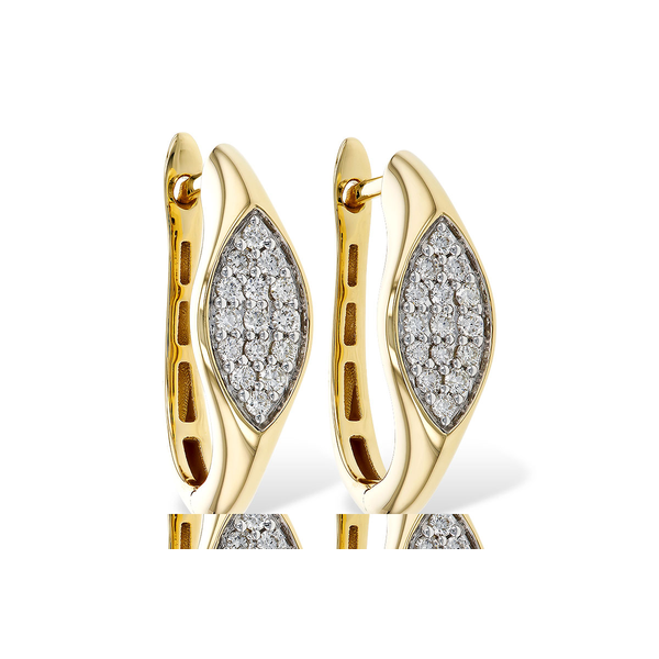 1/4ct. tw. Tapered Diamond Huggie Earrings in 14k Yellow Gold Conti Jewelers Endwell, NY
