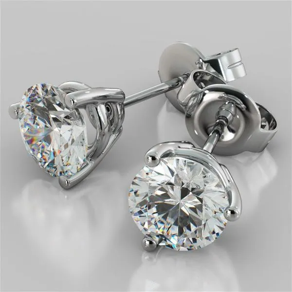 14K White 1/2 CTW Lab-Grown Diamond Stud Earrings Image 2 Conti Jewelers Endwell, NY