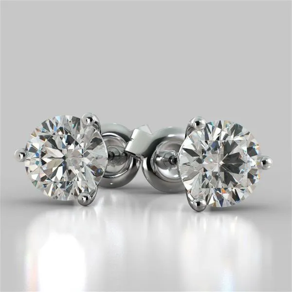 14K White 1/2 CTW Lab-Grown Diamond Stud Earrings Conti Jewelers Endwell, NY